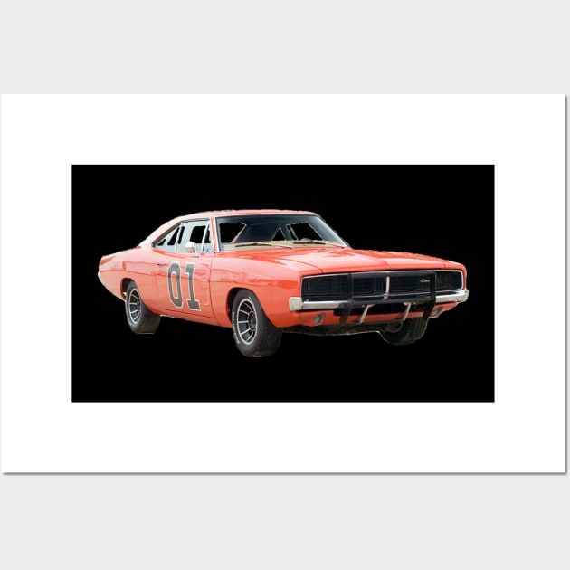 General Lee Dodge Wall Art by Muscle Car Tees